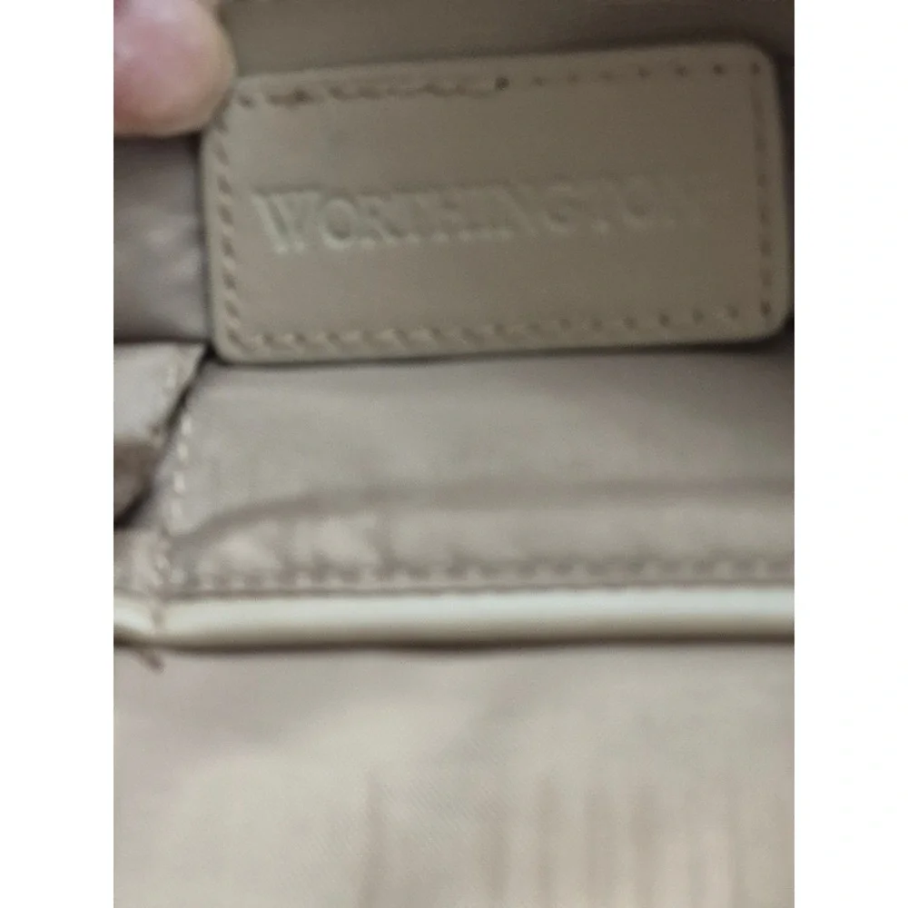 Y2K Worthington Leather Organizer Bag Women Taupe Multi-Pocket NWT Crossbody VTG